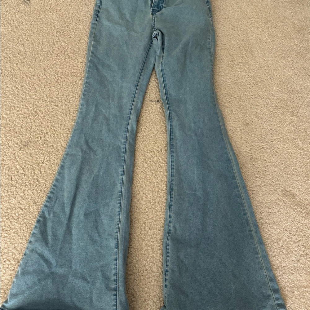 SHEIN Denim Flare Jeans in Blue
